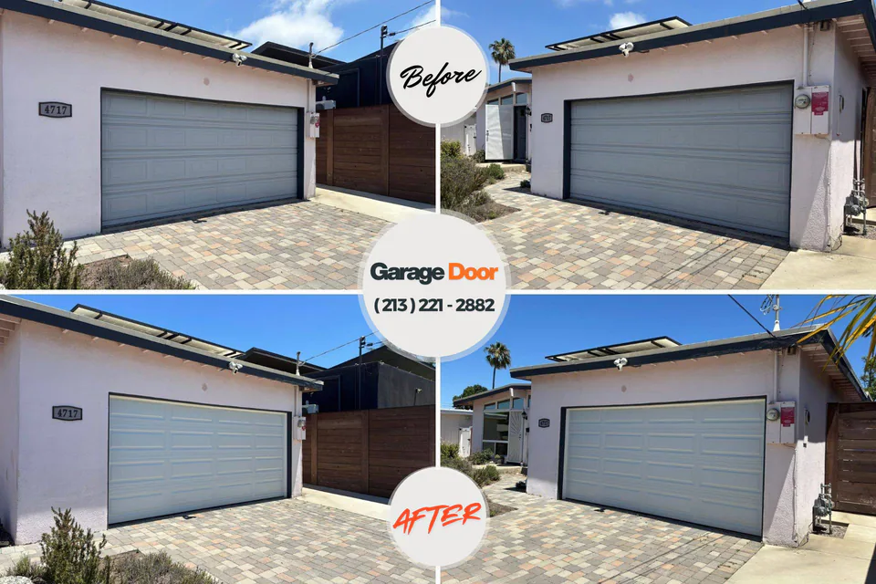 Before and after: garage door repair Milton, DE